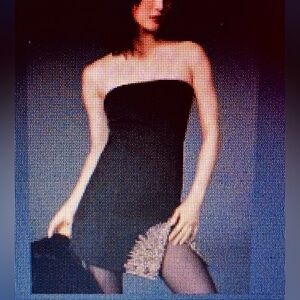 Nikita Mhaisalkar Strapless Elegant Mini Dress Open Cut w/Gold embellishment 8